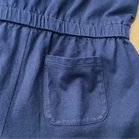 Polo Ralph Lauren Girls Navy Blue Cotton Jersey Pony Romper Girls M 8-10 - Picture 7 of 8